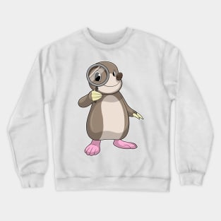 Mole with Magnifying glass Crewneck Sweatshirt